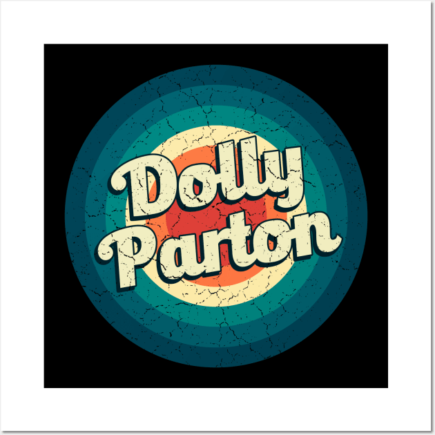 Graphic Dolly Name Retro Vintage Circle Wall Art by Mysterious Astral City